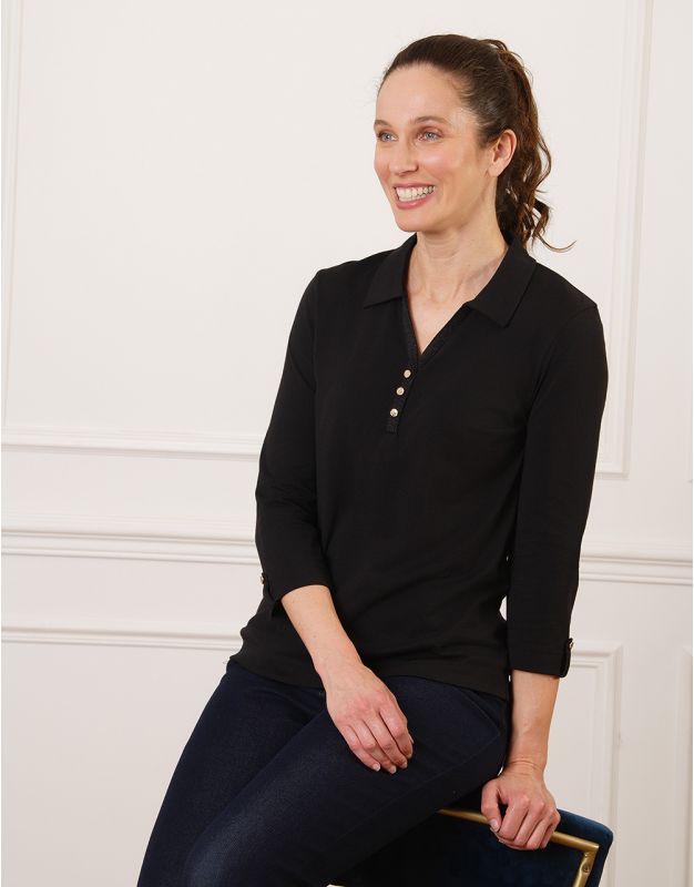 T-shirt coton polo noir