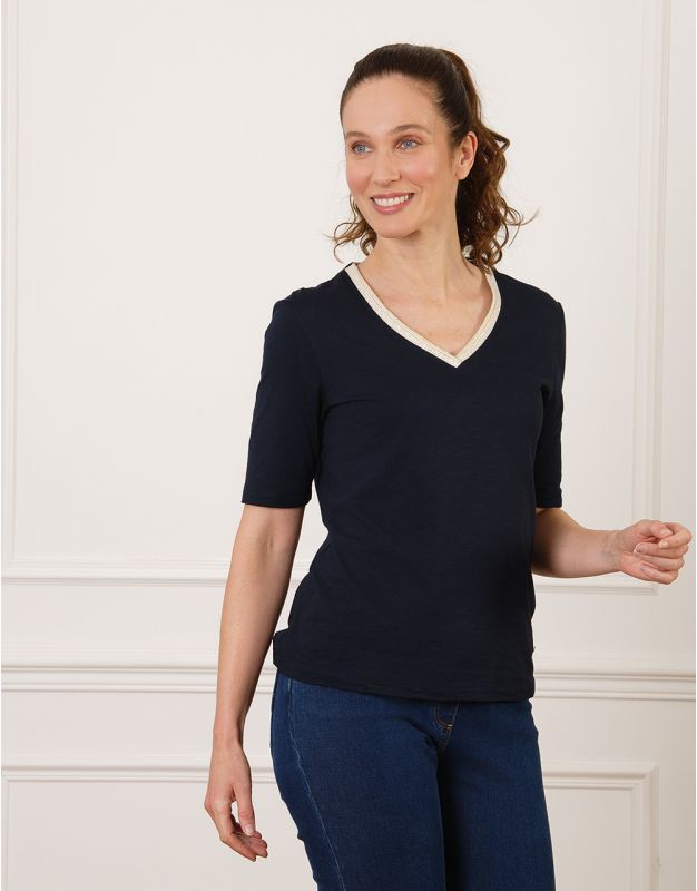 T-shirt coton bleu marine