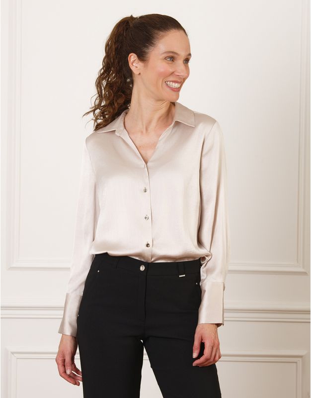 Chemisier satiné beige