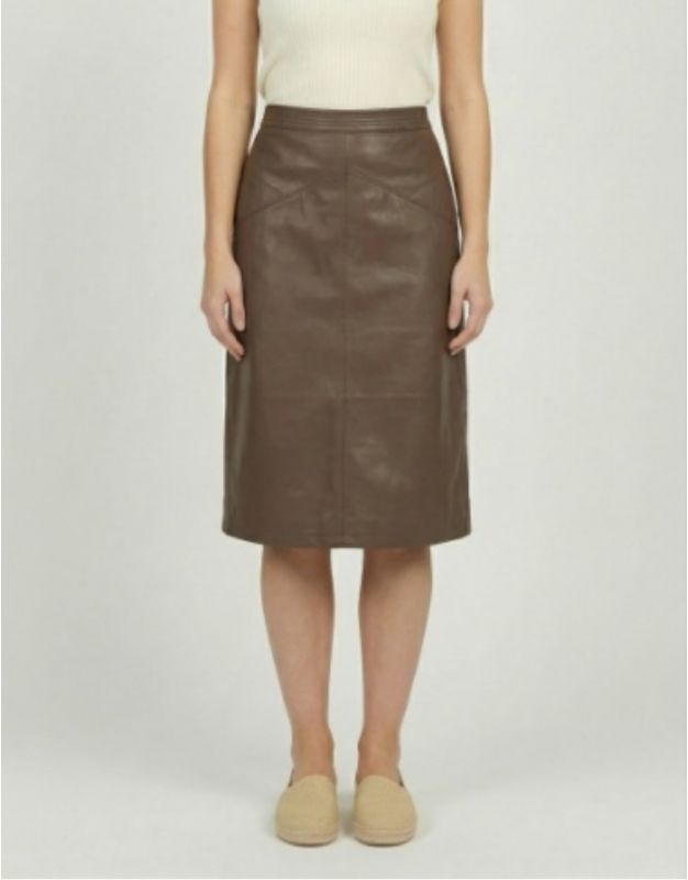 Jupe marron similicuir