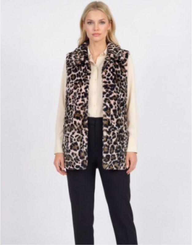 Veste longue léopard