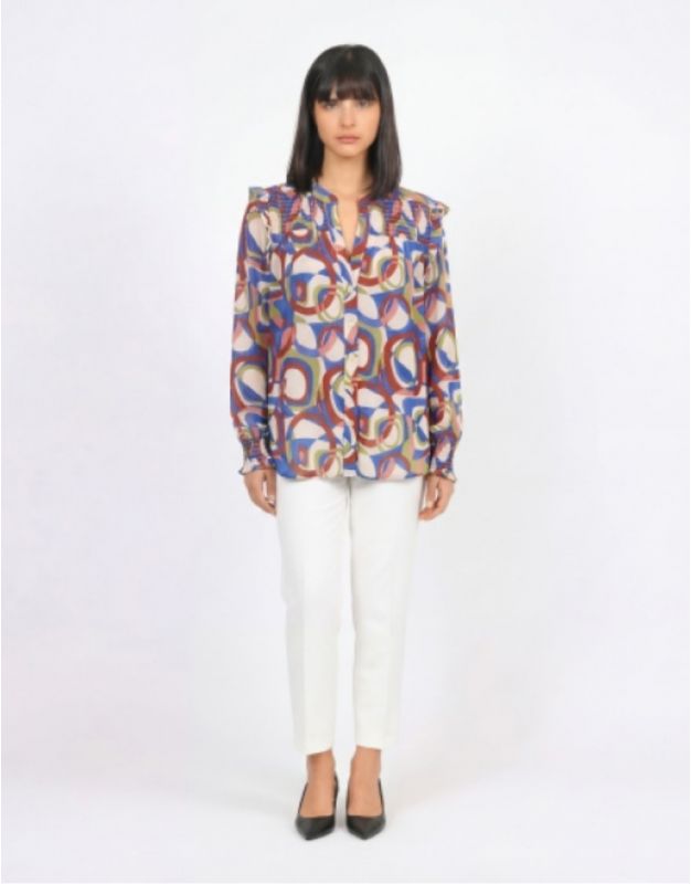 Blouse motif multicolore