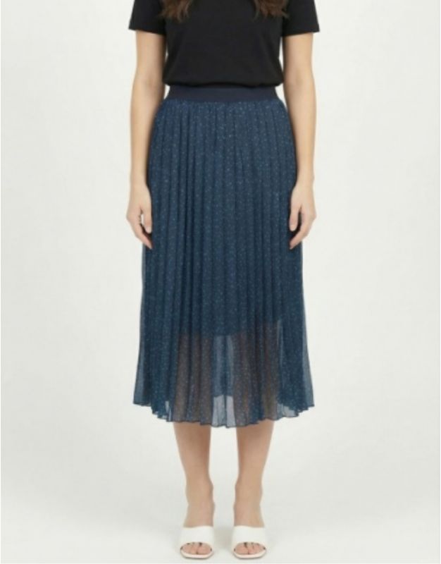 Jupe plissée motif bleu