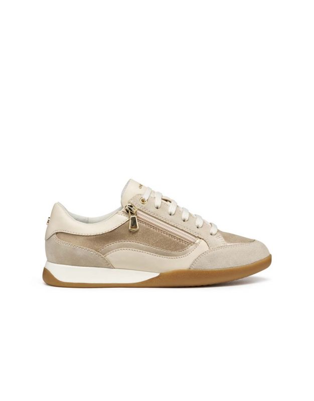Baskets basses zip beige
