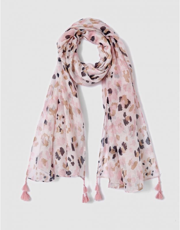 Foulard léopard rose