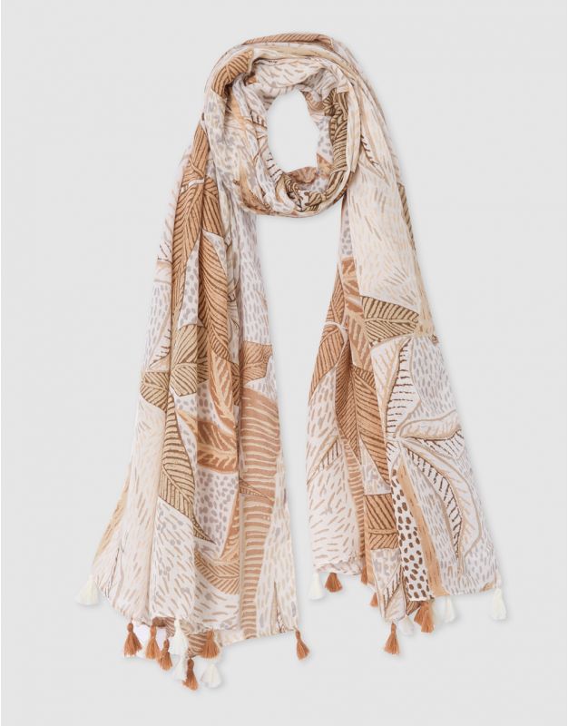 Foulard palmier beige