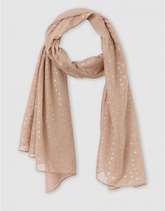 Foulard marron doré