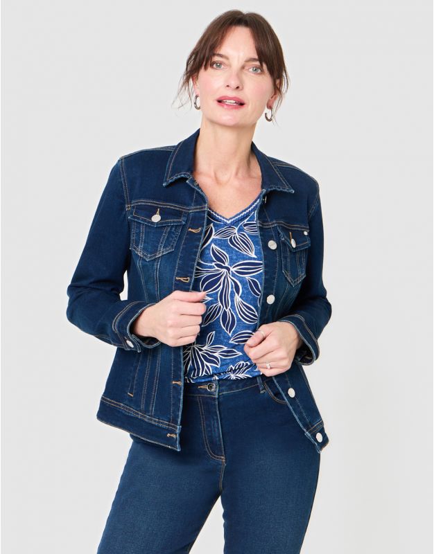 Veste jean coton bleu