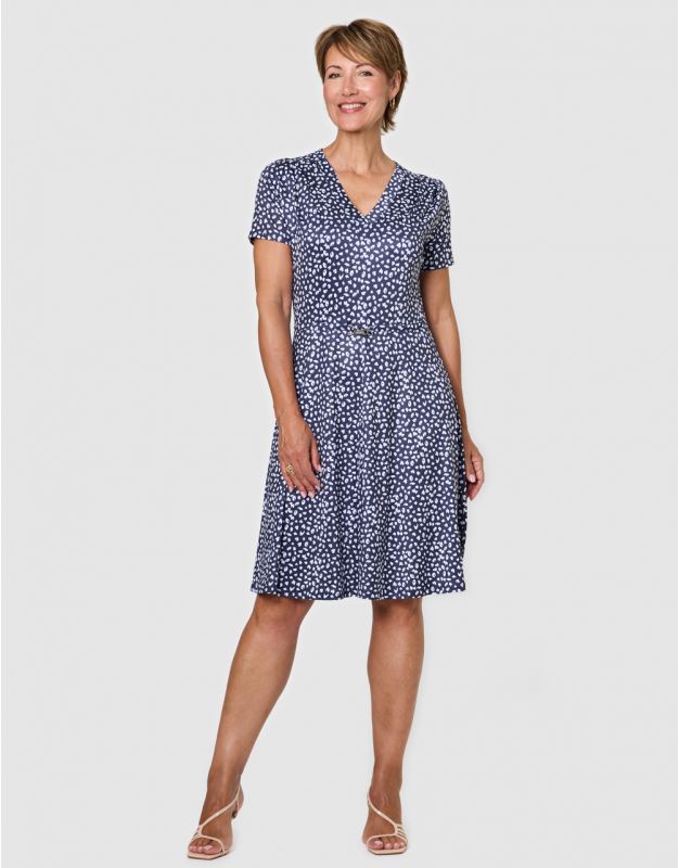 Robe droite motif bleu