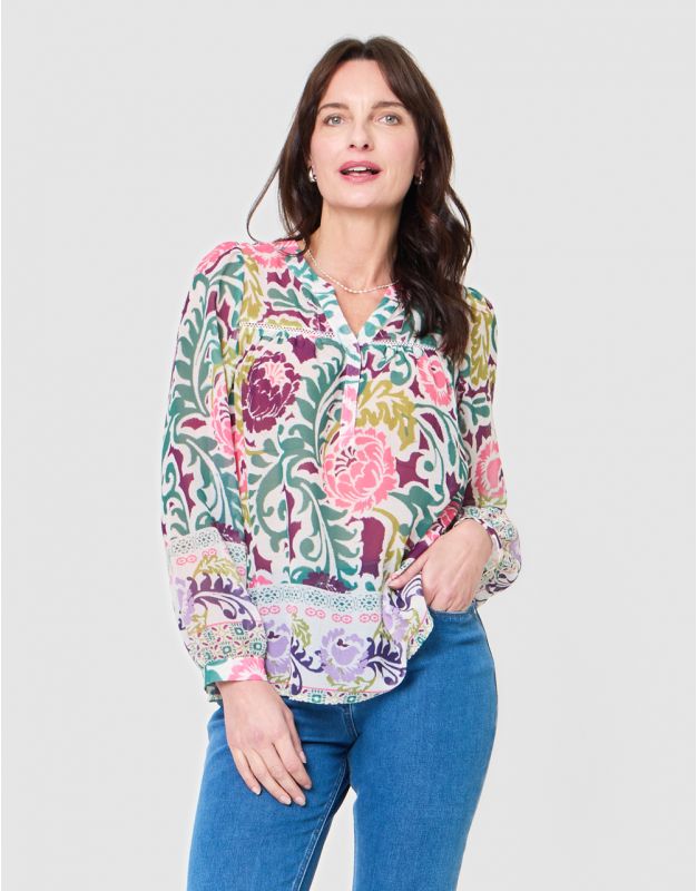 Blouse voile motif floral