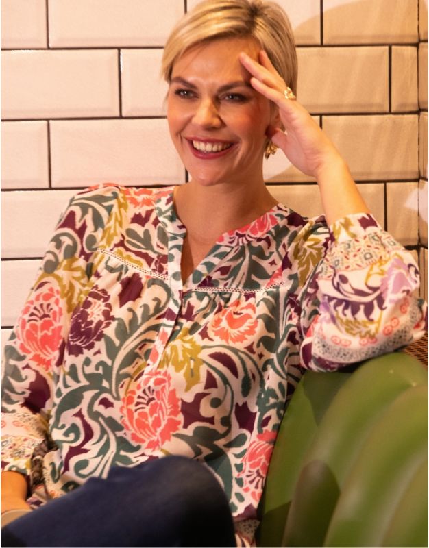 Blouse voile motif floral