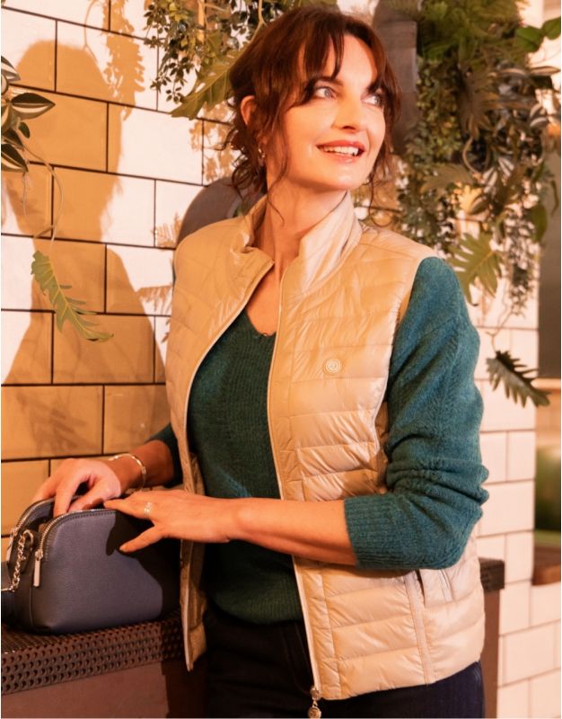 Veste sans manches beige