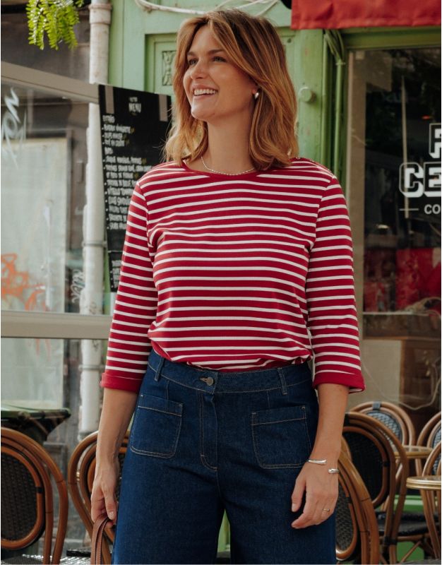 Marinière coton rouge