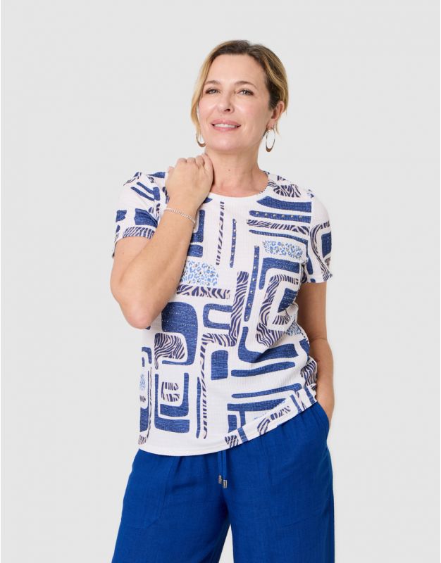T-shirt gauffré blanc