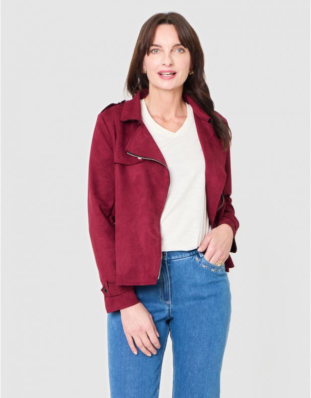 Perfecto suèdine rouge