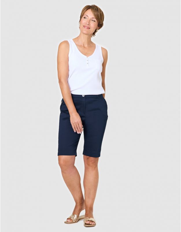 Bermuda coton bleu marine