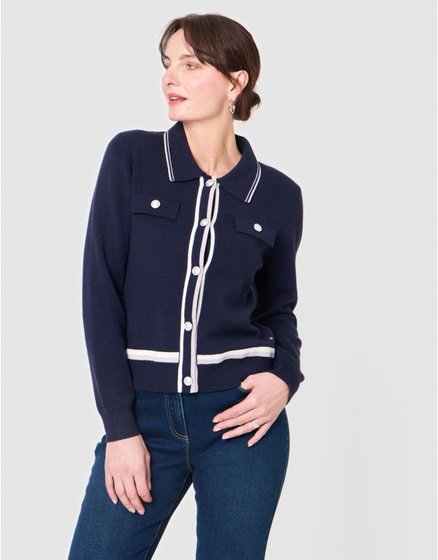 Gilet boutons bleu marine