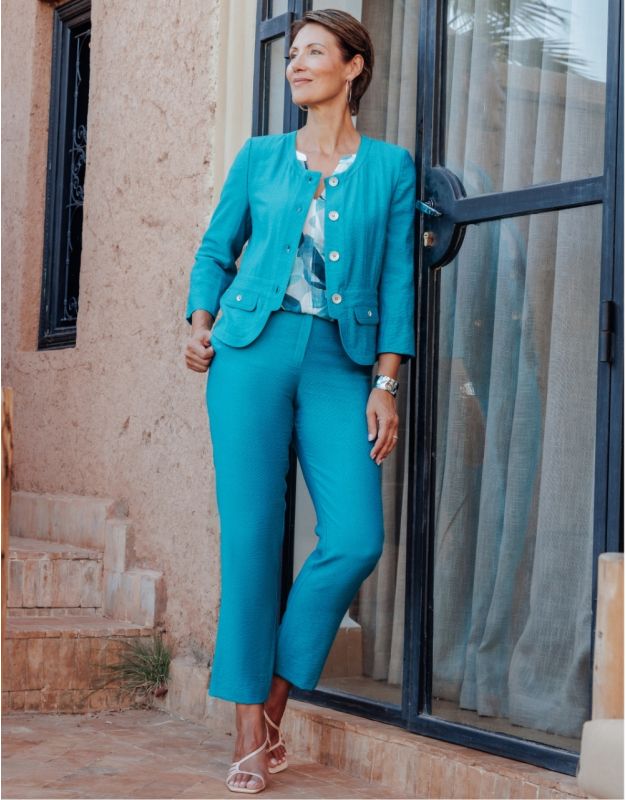 Pantalon tailleur vert
