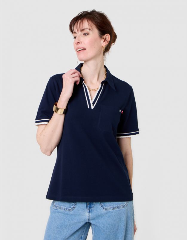 Polo coton marine
