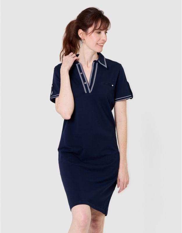Robe polo maille marine