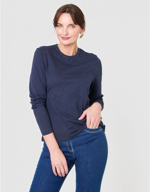 T-shirt coton modal bleu