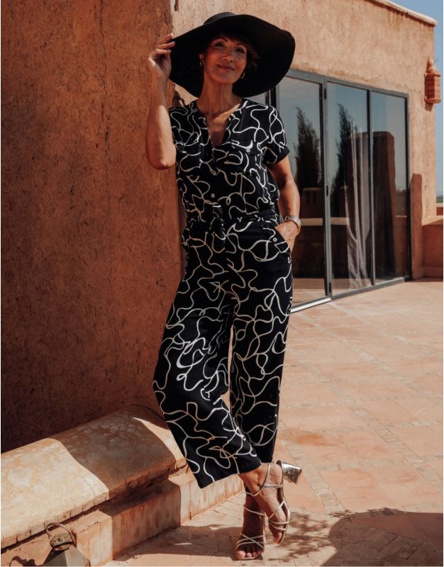 Combinaison imprimé noir