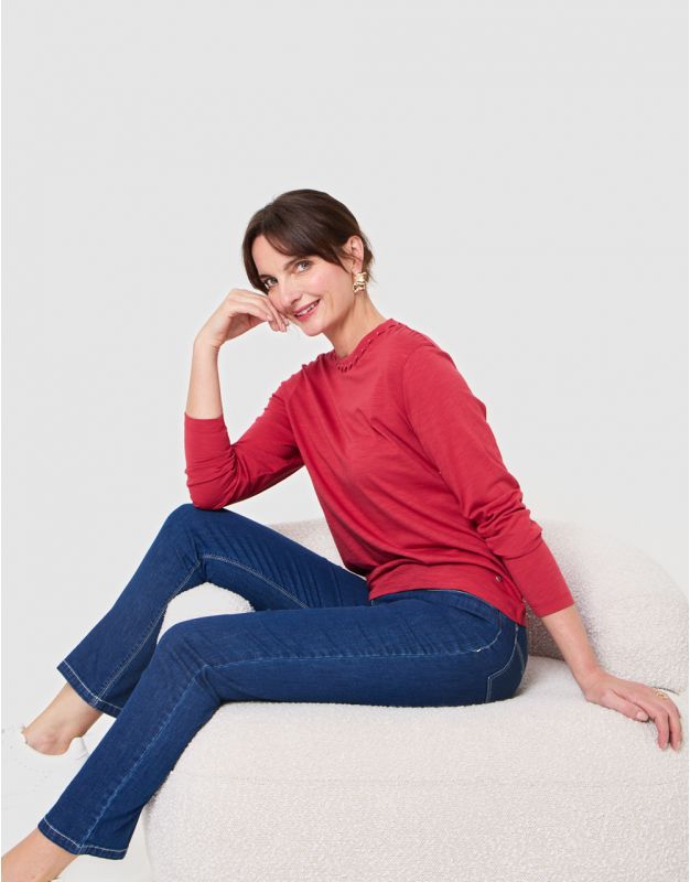 T-shirt coton modal rouge