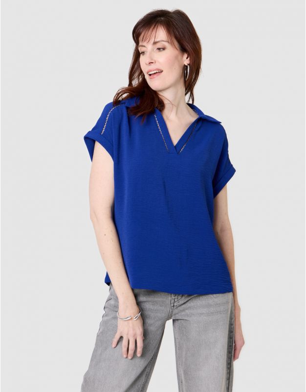 Blouse sans manches bleu