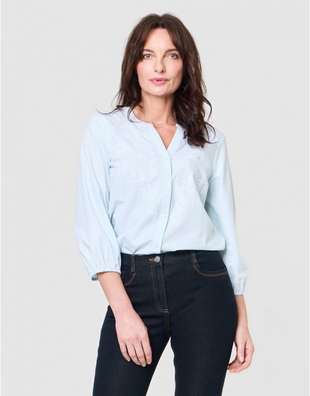 Chemisier brodé vert