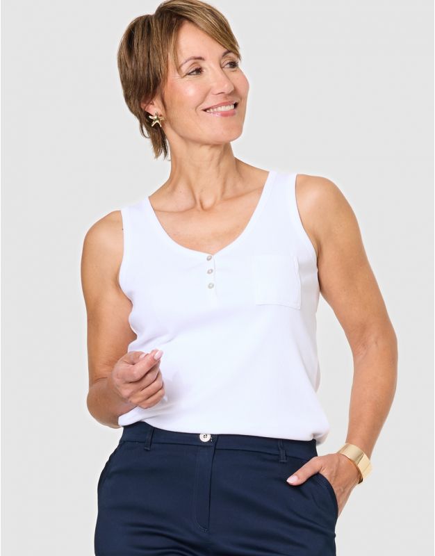 Débardeur cotelé blanc