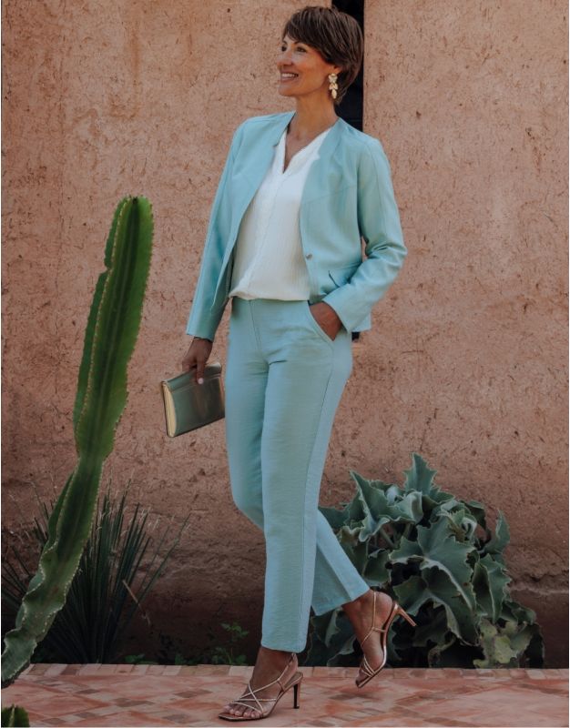 Pantalon tailleur vert