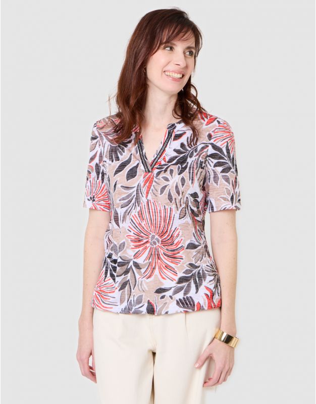 T-shirt dévoré motif vert