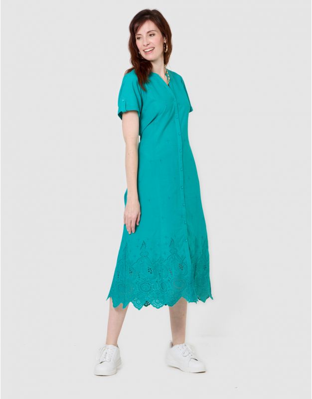 Robe longue vert émeraude