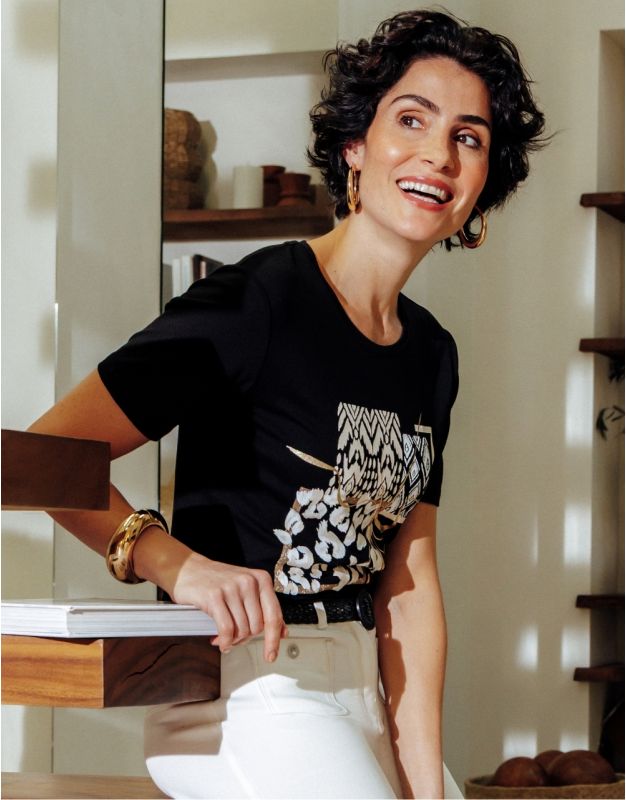 T-shirt imprimé noir