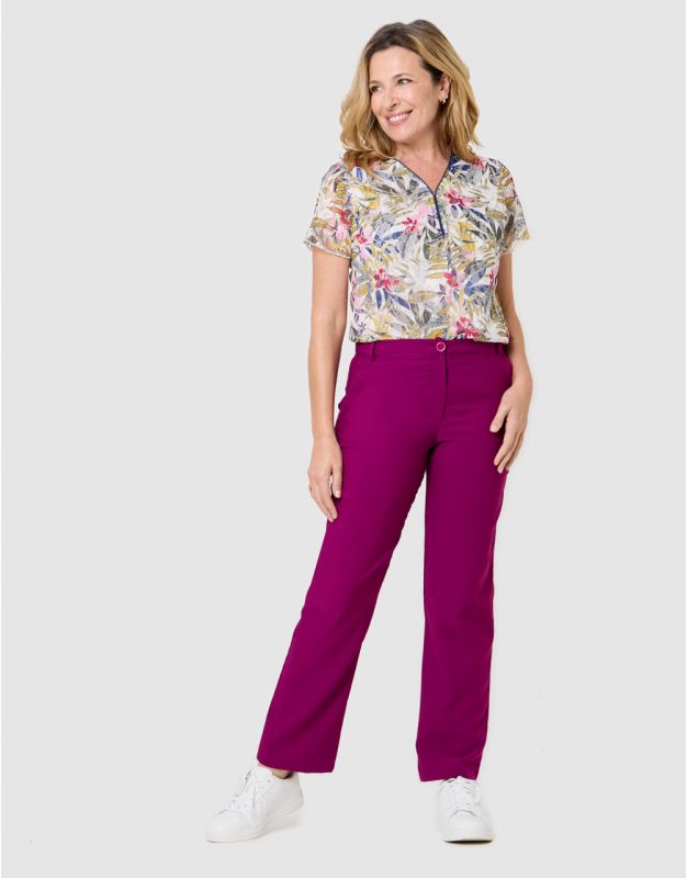 Pantalon tailleur violet