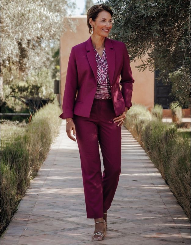 Pantalon tailleur violet
