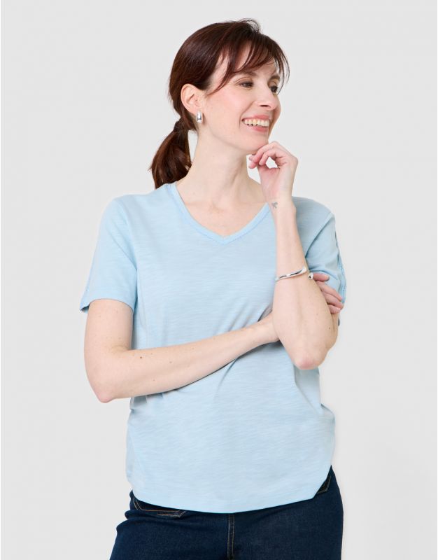 T-shirt coton bleu clair