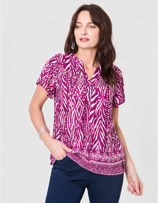 Blouse motif violet