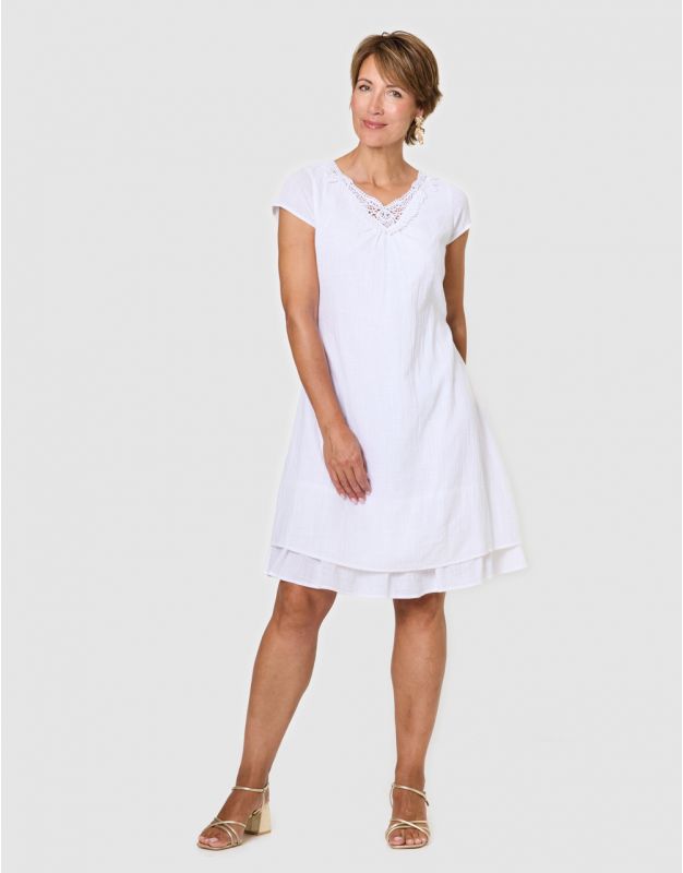 Robe gaze coton blanc