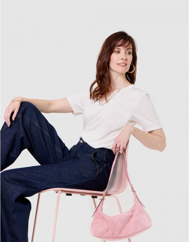 T-shirt ajouré blanc