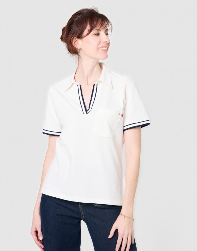 Polo coton écru