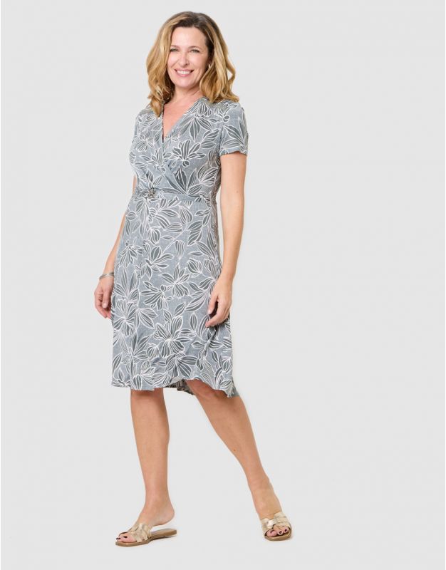 Robe imprimée vert blanc