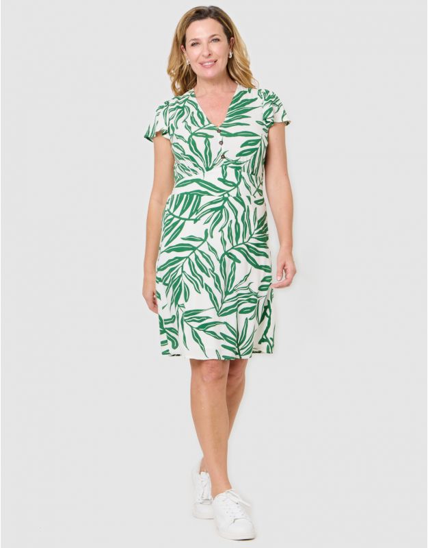 Robe imprimé vert blanc