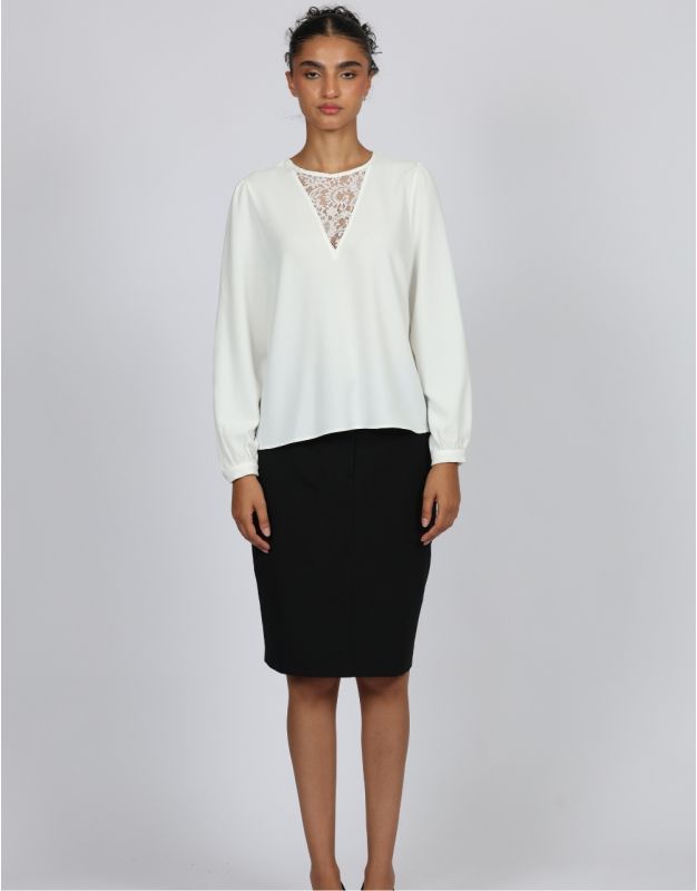 Blouse dentelle blanc