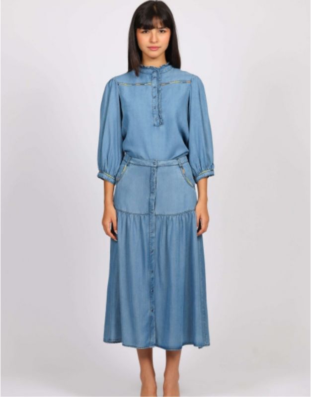 Blouse lyocell bleu clair