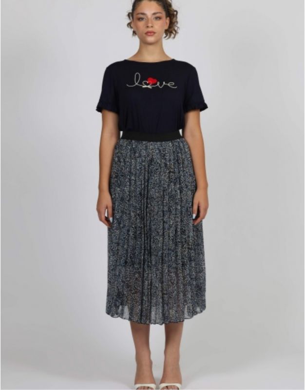 Jupe longue motif marine