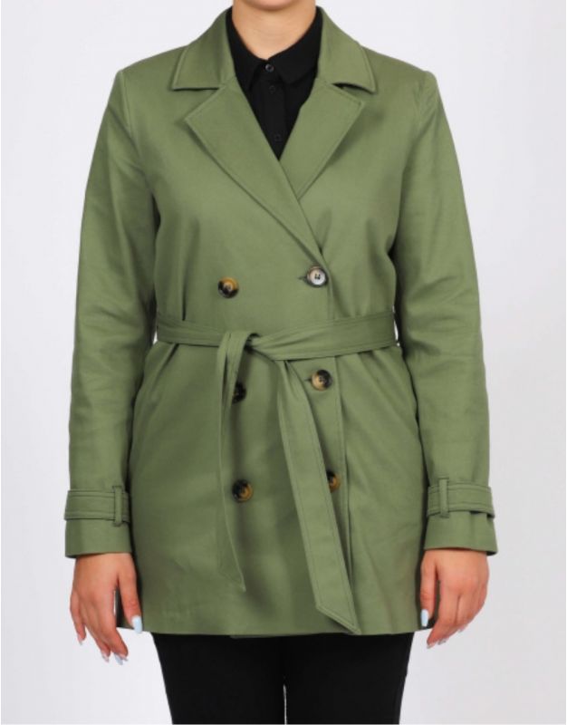 Trench court coton kaki