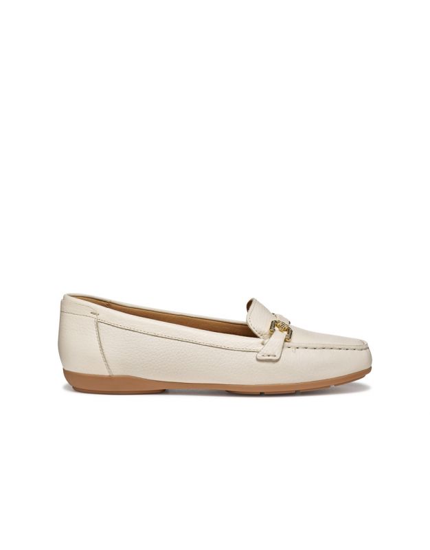 Mocassin léger cuir écru