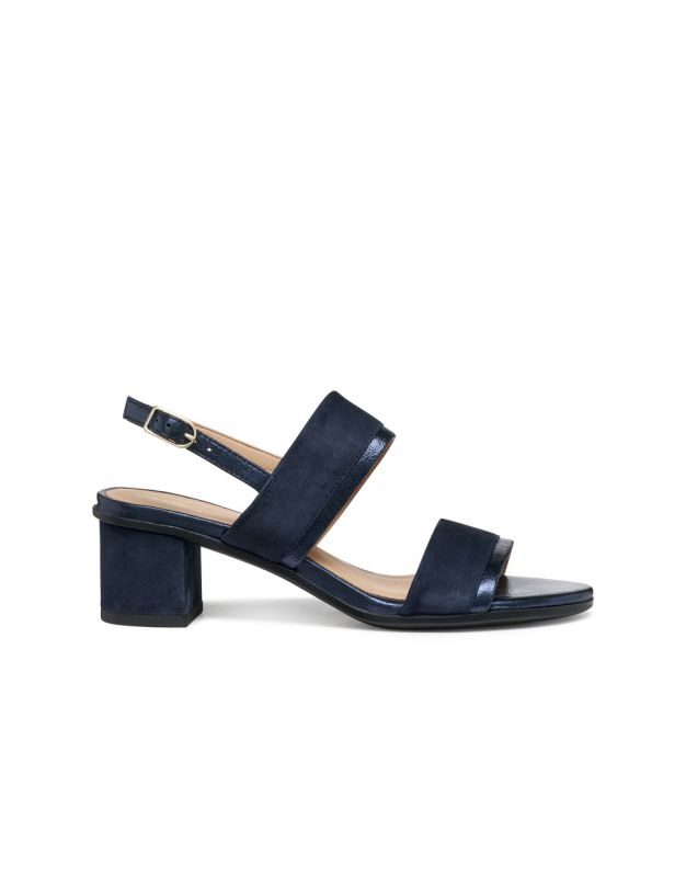 Sandales cuir bleu marine
