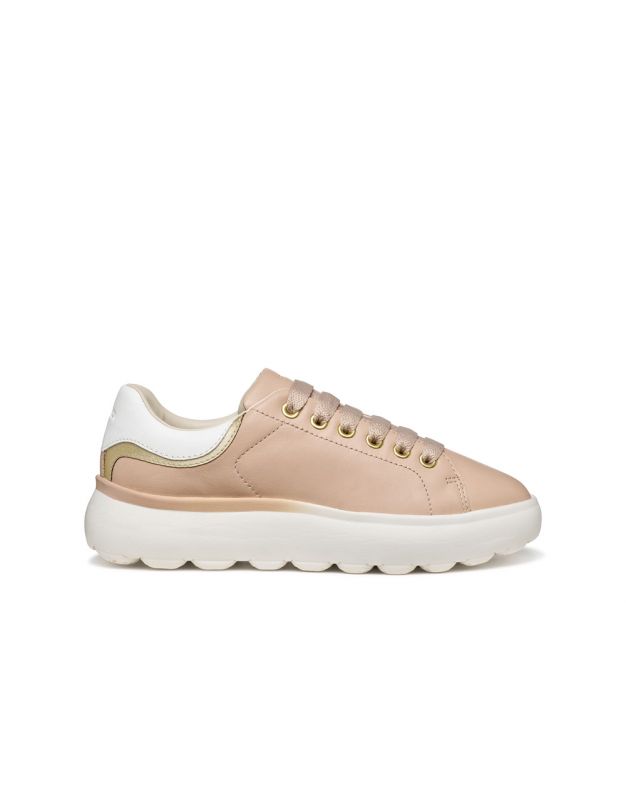 Baskets légères cuir rose